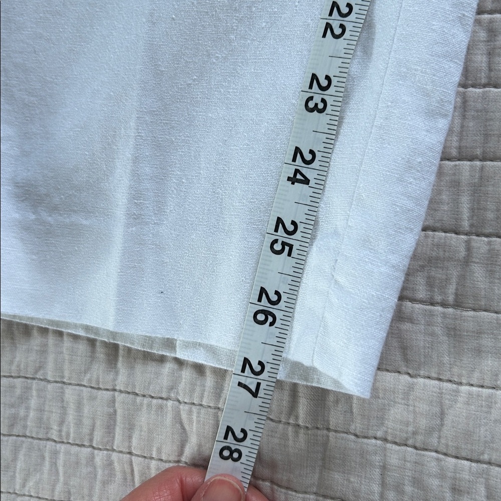 J. Crew white linen/cotton pull on casual sailor office pants loose tapered 12​ - Picture 8 of 10